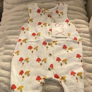 Mushroom Print Baby Romper